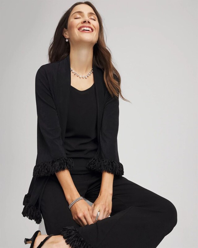 Travelers Collection Fringe Hem Jacket - image 2